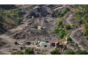 Aerial view of open pit mine, an Industrial Photo by Goinyk
