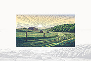 Rural landscape with village, a Food Illustration by Countryside life (Thumbnail 7 of 7)