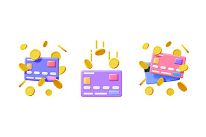 Three credit card designs with, a Finance Illustration by Abscent