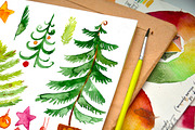 Christmas trees and decorations, a Decorative Illustration by Olesya Morokhovets (Thumbnail 4 of 4)