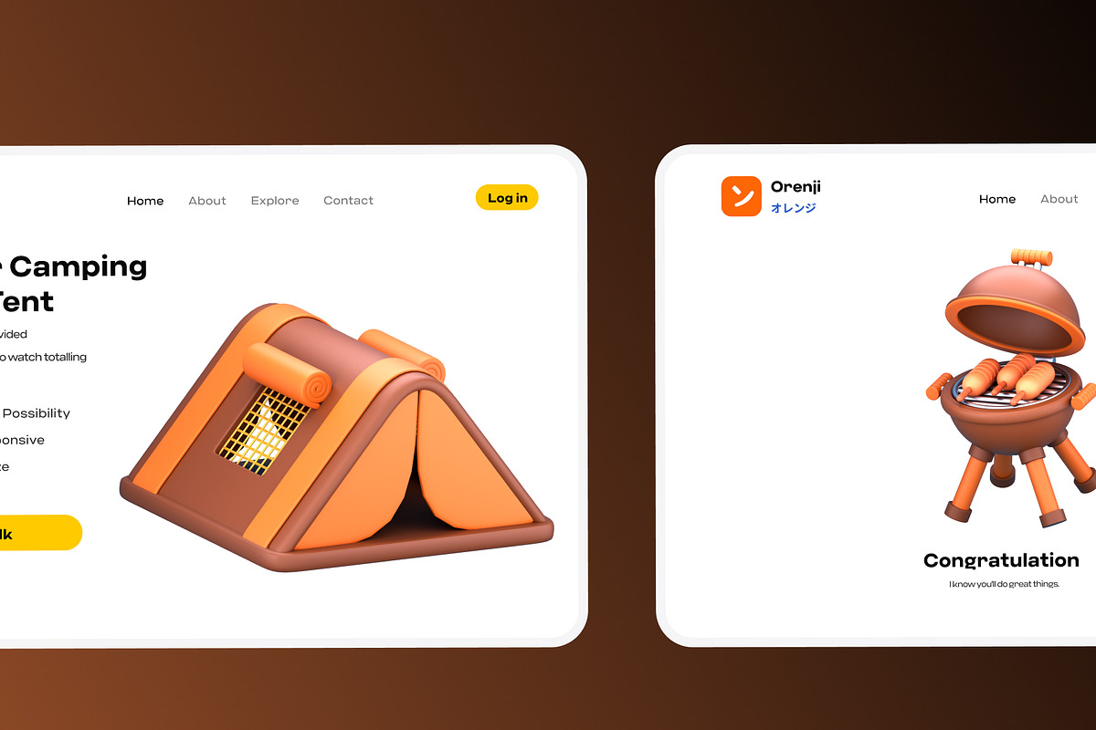 Adventure & Camping 3D Icon Pack, a Furniture 3D Model by orenjidesign (Photo 6 of 8)