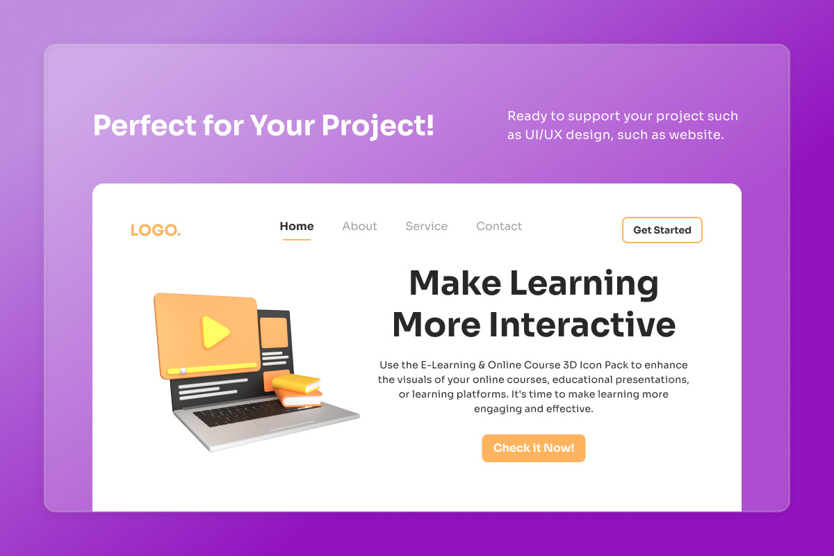 E-Learning & Online Course 3D Icon, an Education Illustration by twinstd (Photo 5 of 7)