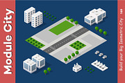 The isometric city with skyscraper, an Object Illustration by AlexZeL (Thumbnail 1 of 4)