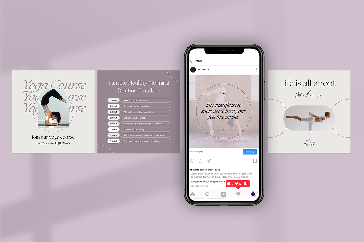 Yoga Content Canva Template, a Social Media Template by Azruca (Photo 4 of 10)