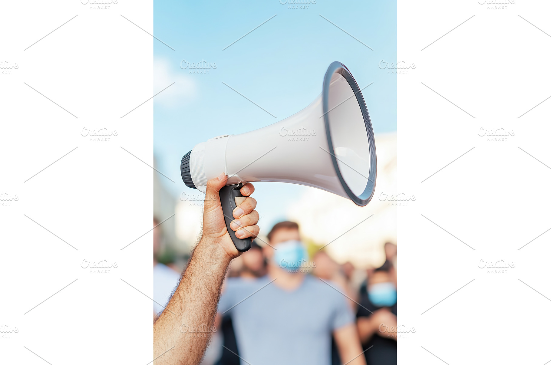 Megaphone Held Up in Front of, an Abstract Photo by Lermont51