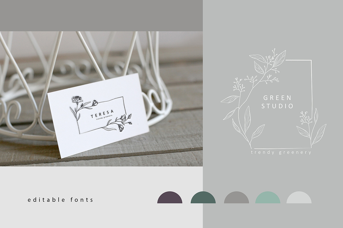 50 Premade botanical logos, a Branding & Logo Template by Merfin (Photo 3 of 5)