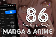 procreate brushes manga stamps anime, a Brush Add-On by SannaIllustrations (Thumbnail 6 of 8)