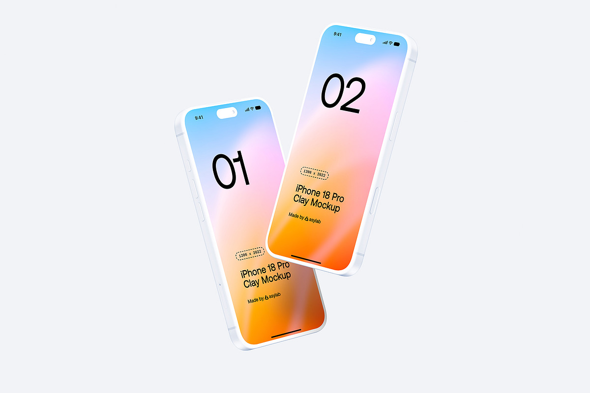 iPhone 18 Pro Clay - 24 Mockups, an iPhone Mockup by Asylab (Photo 50 of 54)