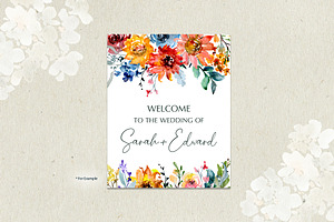 Chic Bright Watercolor Flowers