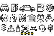 Minimalist Auto Icon Clipart Set, an Illustration by designvectx (Thumbnail 3 of 3)