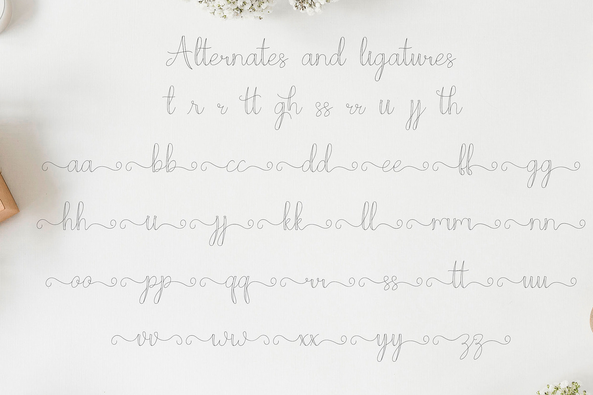 Moon Line Script - Line Script Font preview 7