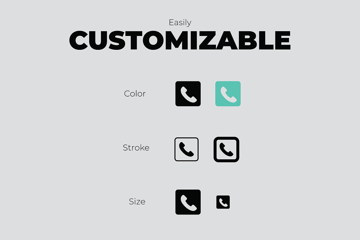 11 Square Social Media Icons Custom, an Outline Icon by Em & Dash (Photo 2 of 3)