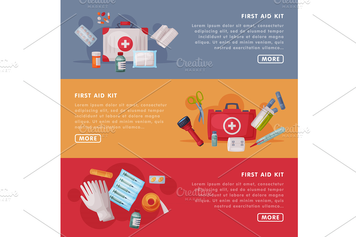 First Aid Kit Landing Page, an Object Illustration by TopVectors
