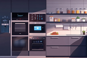 Smart kitchen featuring appliances, a Photo by Pavel_design
