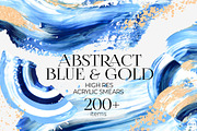 Abstract blue & gold Acrylic smears, an Object Graphic by Julie&Taily (Thumbnail 1 of 21)