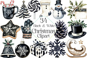 Black and White Christmas Clipart, an Illustration by DreamPrint404 (Thumbnail 1 of 5)