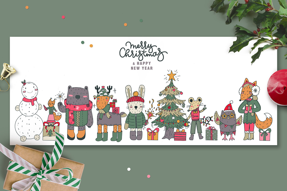 Vector Christmas Animals, an Animal Illustration by Molly art (Photo 7 of 9)