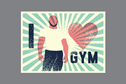 I Love Gym. Grunge vector set., a Person Illustration by PoPaShop (Thumbnail 7 of 9)
