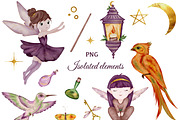 Tropical Fairy Watercolor Set, a Decorative Illustration by ZabolotnaArt (Thumbnail 2 of 13)