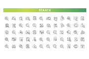 Search and Analysis Line Icons Set, an Outline Icon by Tettygreen (Thumbnail 1 of 2)