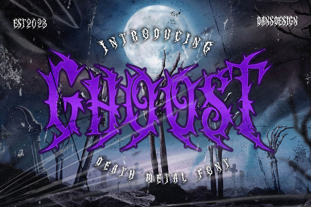 GHOOST Horror Metal Font, a Blackletter Font by dansdesign (Photo 1 of 8)