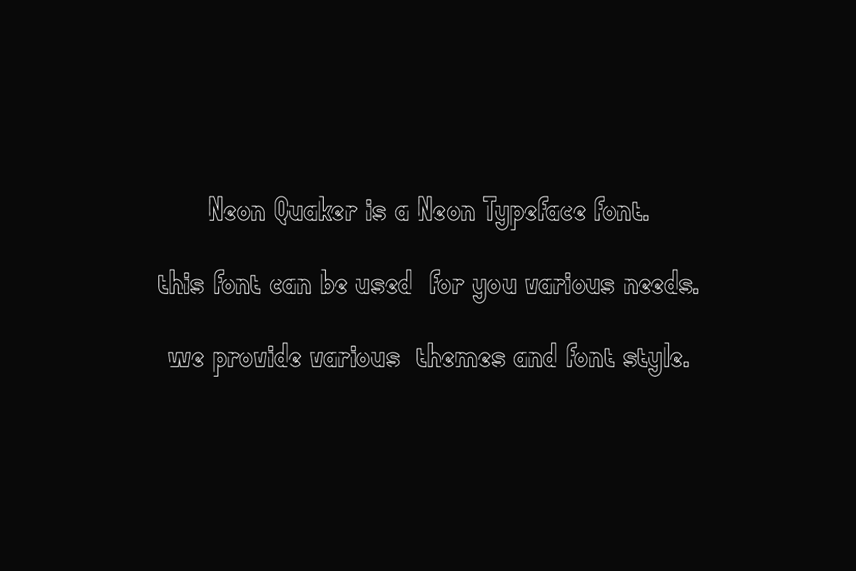 Neon Quaker - Outline Round Font, a Sans Serif Font by Iqsiart Studio (Photo 3 of 7)