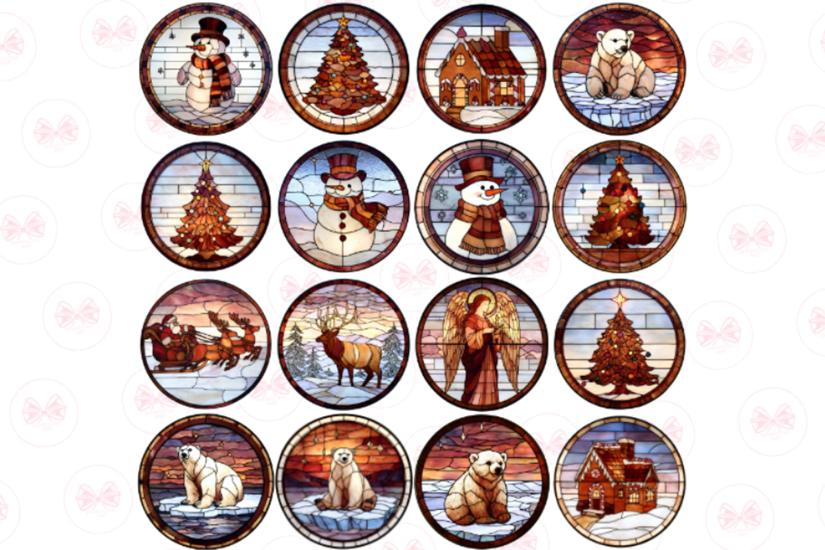 Christmas Stained Glass Clipart, an Illustration by Markicha Art (Photo 4 of 5)