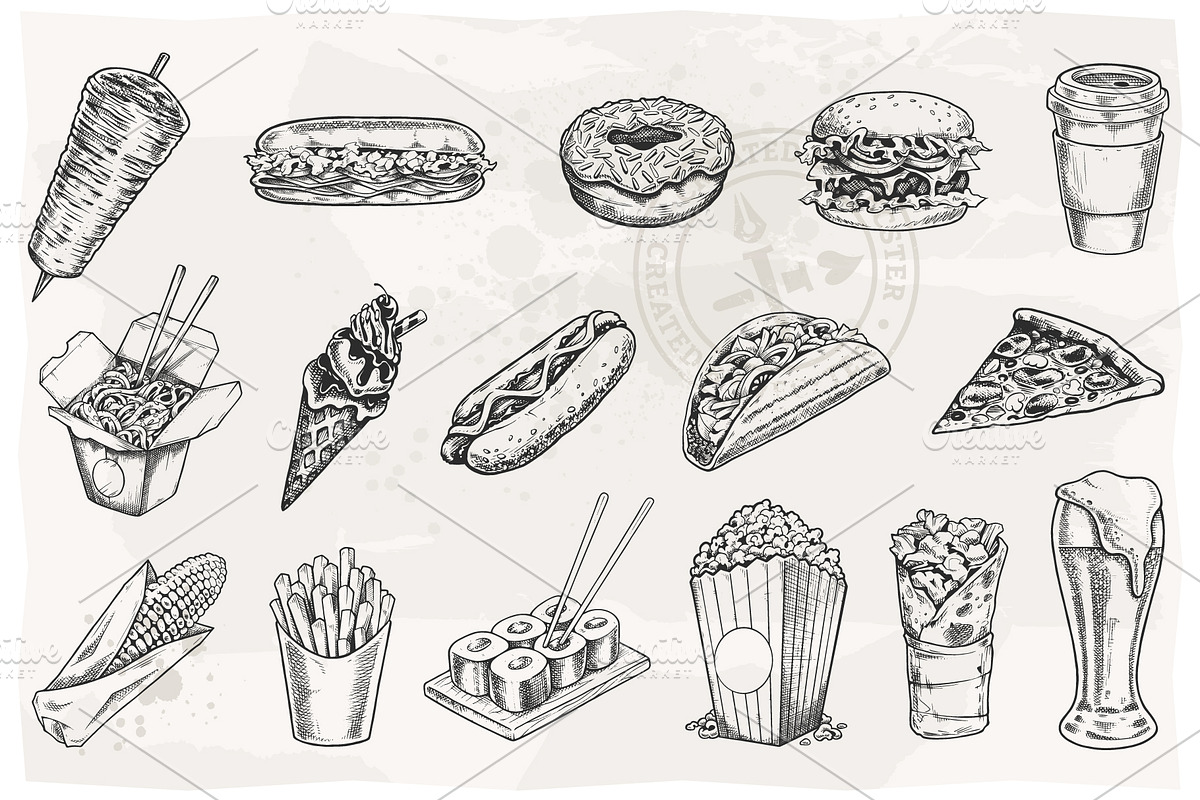 Street Food Retro Emblems, a Branding & Logo Template by Vecster (Photo 5 of 6)