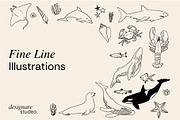 The Sea Minimal Illustrations, a Decorative Illustration by ginni illustrations (Thumbnail 3 of 6)
