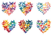 Colorful Butterfly Heart Clipart, an Illustration by SinaCreation (Thumbnail 3 of 5)