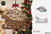 Santa Sleigh Ornaments SVG Bundle, a Decorative Illustration by svgocean (Thumbnail 5 of 21)