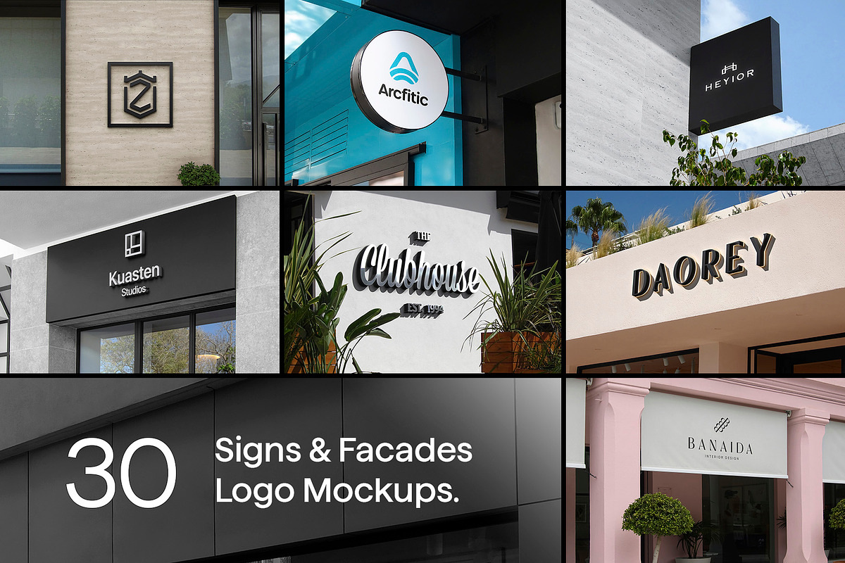 30 Signs & Facade Logo Mockups - V4, an Advertising Mockup by Asylab (Photo 38 of 38)