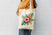 Tropical Floral Plants & Frames Set, a Seasonal Illustration by CreationArt (Thumbnail 7 of 7)
