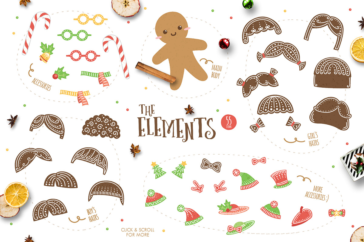 Cute Gingerbread Character Creator, a Person Illustration by Euonia Meraki (Photo 3 of 10)
