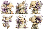 Whimsical Bunny Clipart, an Illustration by Pixels.Craft (Thumbnail 5 of 5)