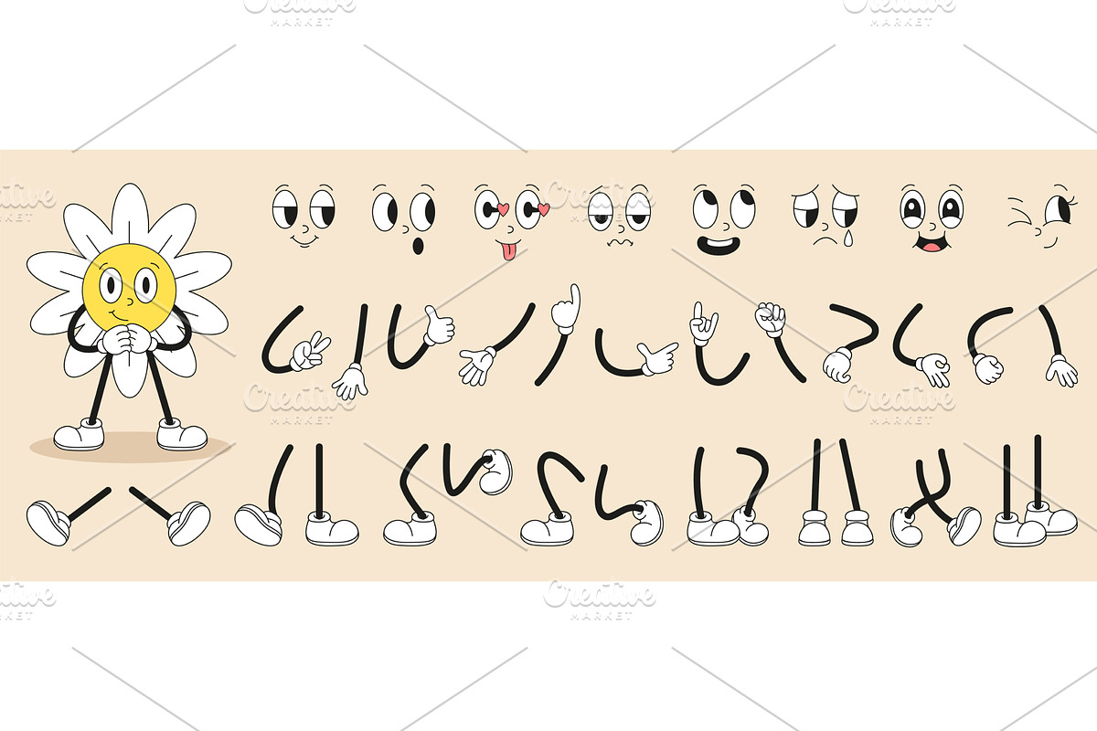 Daisy character constructor. Groovy, an Object Illustration by Valerie Bodnar