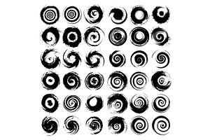 Grunge spirals black ink sketch, an Illustration by Stock-Smart-Start