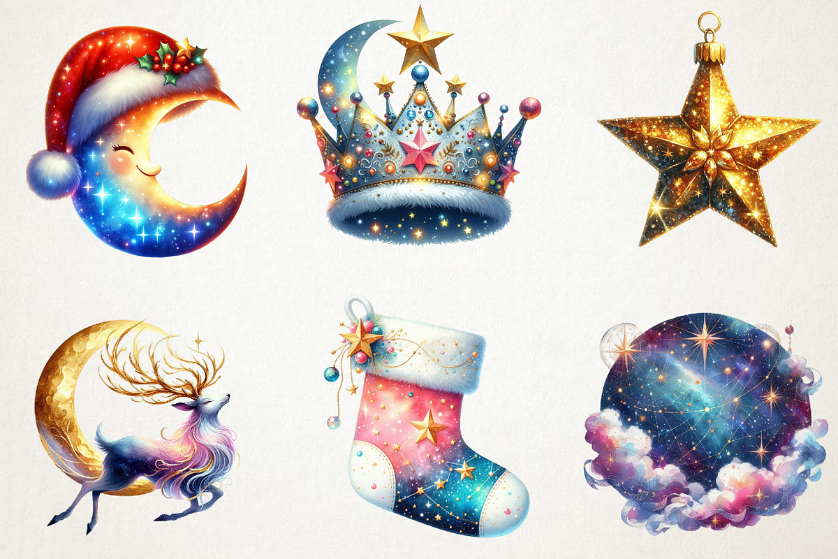 Celestial Christmas Clipart, an Illustration by RobertsArt (Photo 4 of 7)
