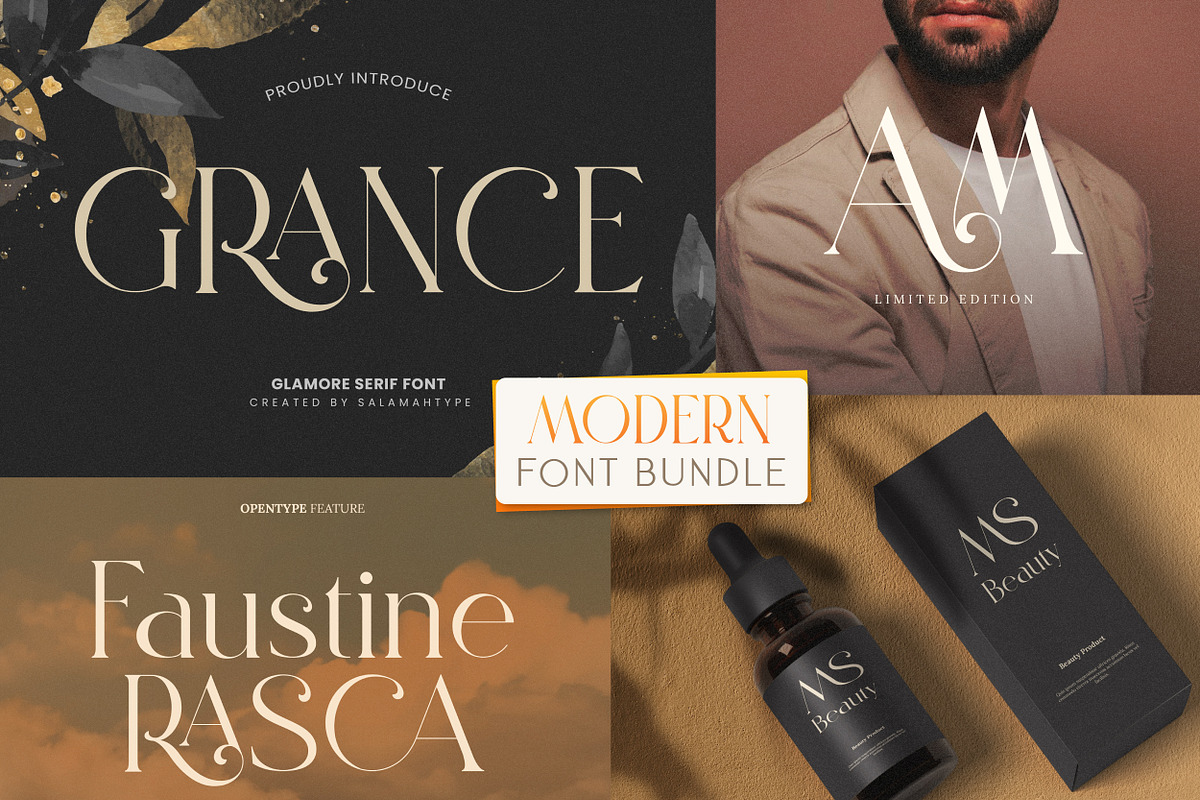 Modern and Elegant Font Bundle, a Sans Serif Font by Salamahtype