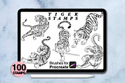 100 procreate tiger stamps, a Brush Add-On by Arts For Peace (Thumbnail 6 of 8)