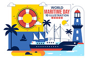 10 World Maritime Day Illustration, a Transportation Illustration by denayunebgt (Thumbnail 1 of 4)