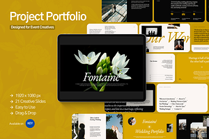 Fontaine Wedding Portfolio Keynote, a Presentation Template by Unich Design Bureau