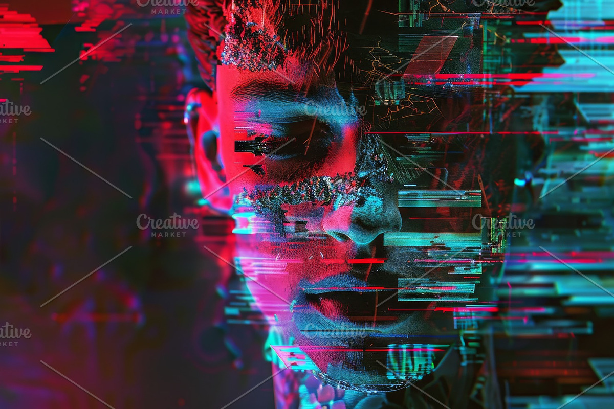 90 Glitch faces, a Person Illustration by Handmadefont (Photo 18 of 94)