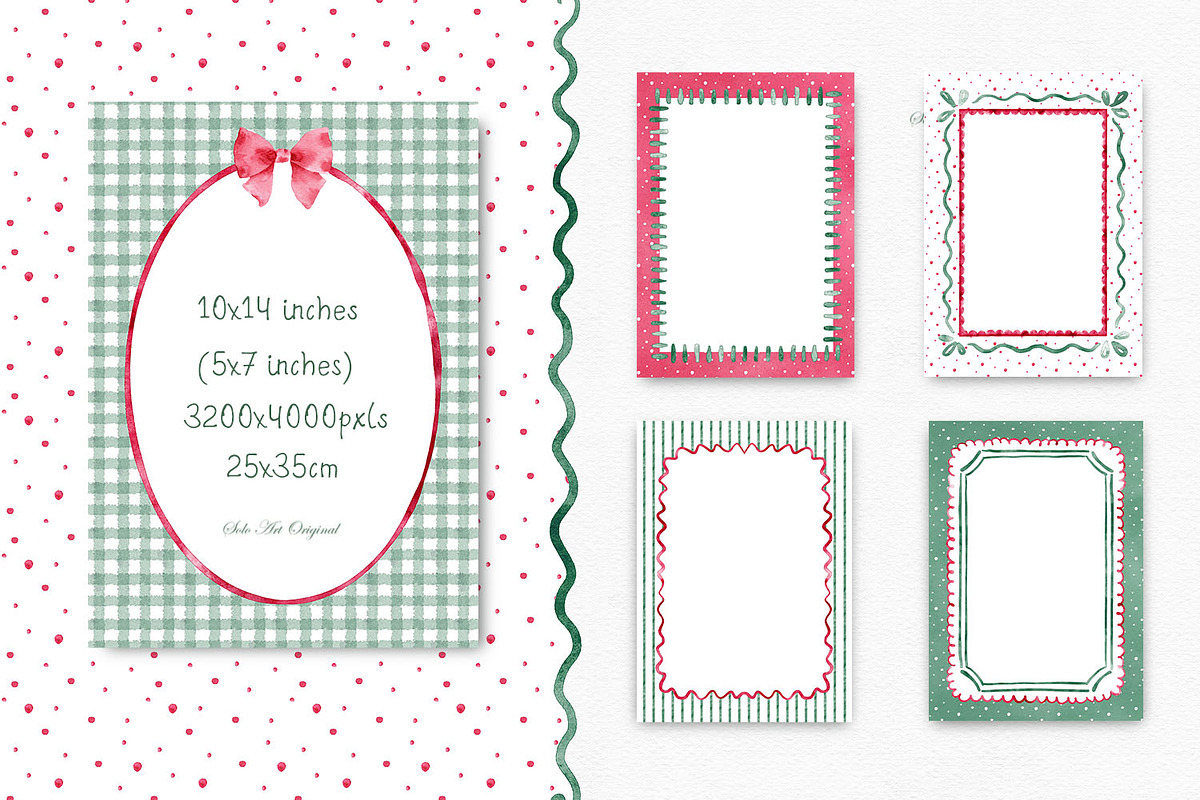 Watercolor Christmas Frames Clipart, an Object Graphic by Solo Art Original (Photo 6 of 9)
