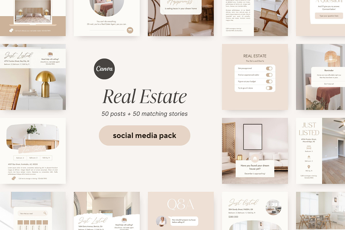Real Estate Instagram Post Template, a Social Media Template by LiliesandBerries (Photo 2 of 22)