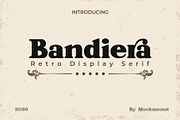 Bandiera - Retro Bold Serif, a Serif Font by Mockmenot (Thumbnail 1 of 7)