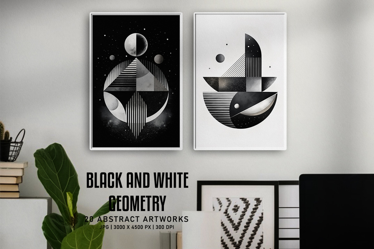 Black and White Geometry, a Decorative Illustration by Digital Art Creations (Photo 6 of 7)