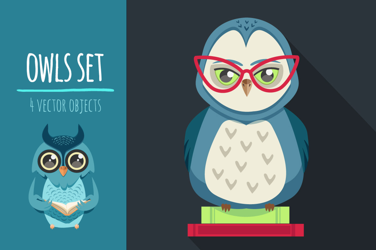 owls set, an Animal Illustration by adi katz (Photo 4 of 5)
