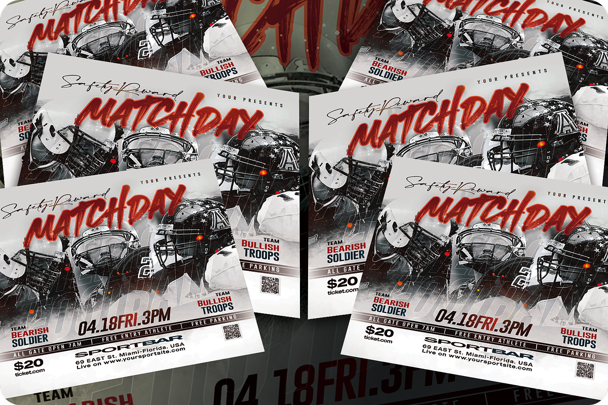 American Football Sport Flyer, a Flyer Template by regalDRAW (Photo 3 of 3)