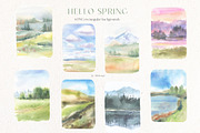 Hello Spring Watercolor ClipArt, an Animal Illustration by whiteheartdesign (Thumbnail 21 of 24)